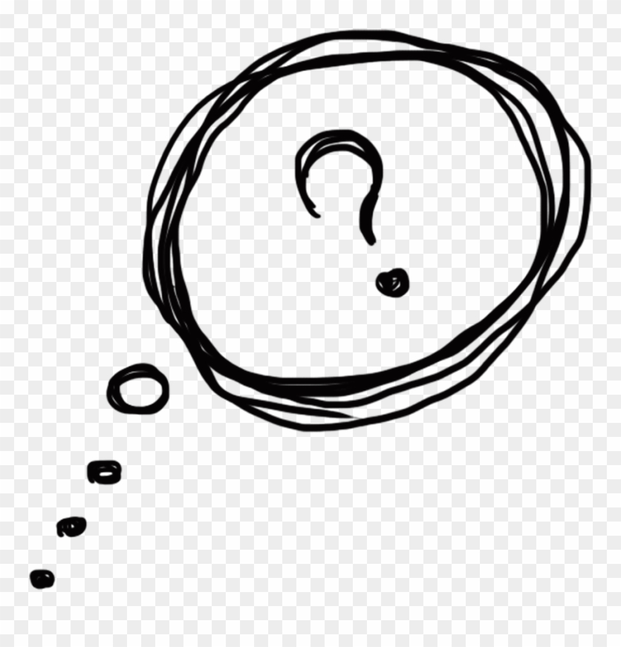 Bubble Speech Balloon Clip Art Black Thinking Bubbles - Thinking Bubble With Question Mark Png Transparent Png