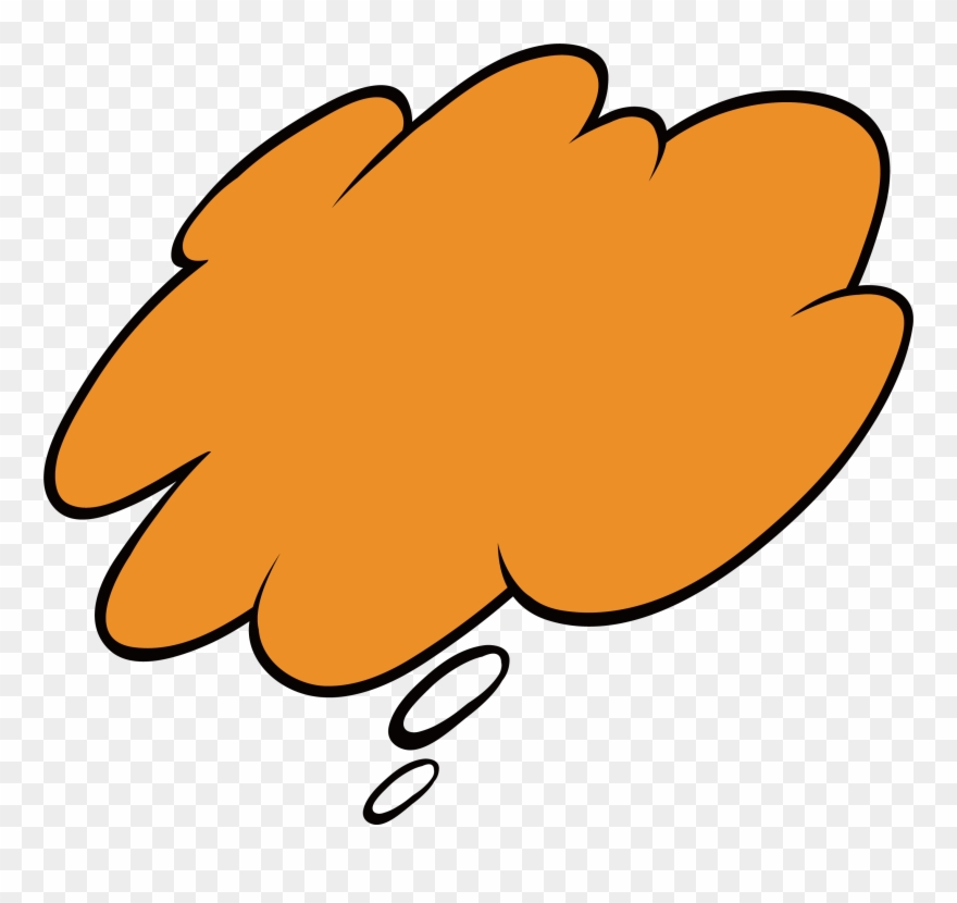Dialogue Clip Art Orange Thinking Bubbles - Dialogo Burbujas Pensamientos Png Transparent Png
