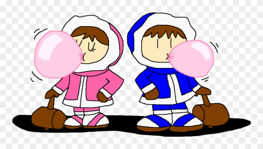 Ice Climbers Blowing Bubble Gum By Pokegirlrules - Drawing Clipart