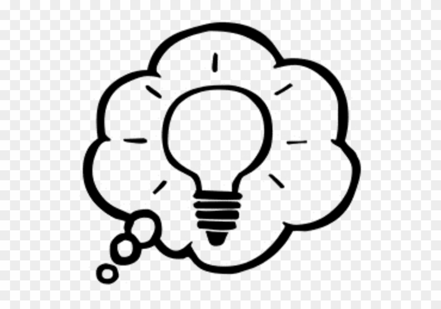 Idea Bubble Clipart - Thought Bubble With Light Bulb - Png Download