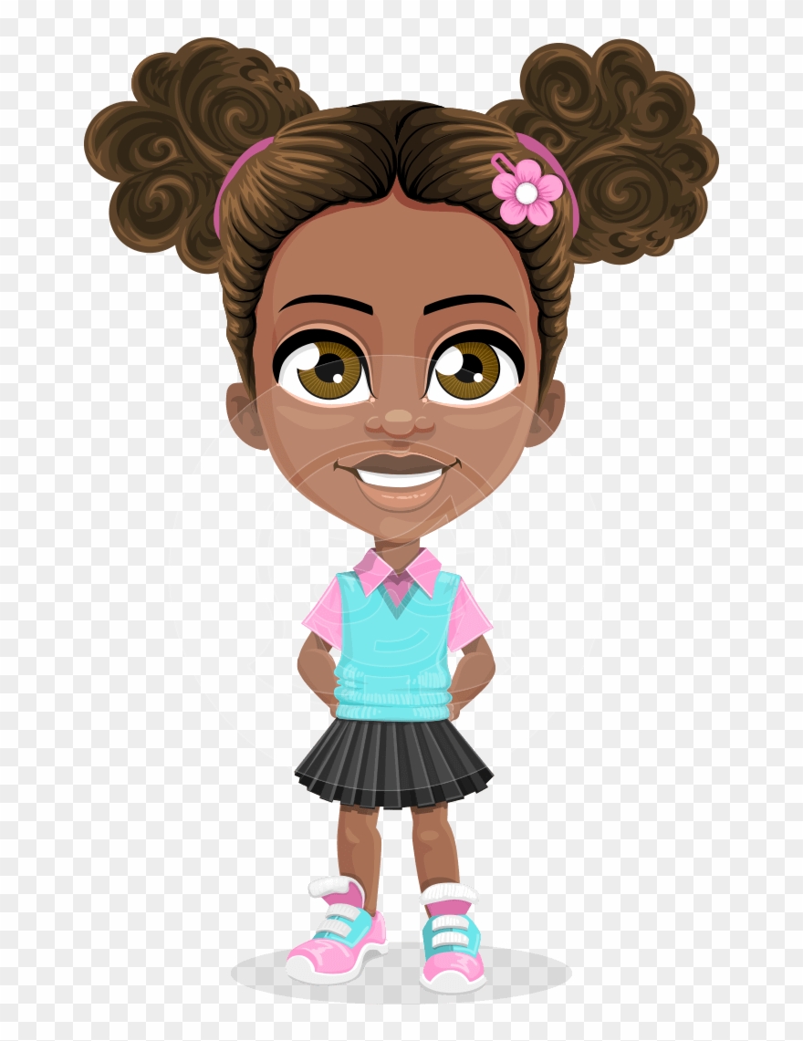 Anita The Playful Little Girl - Cartoon Little Girl Clipart