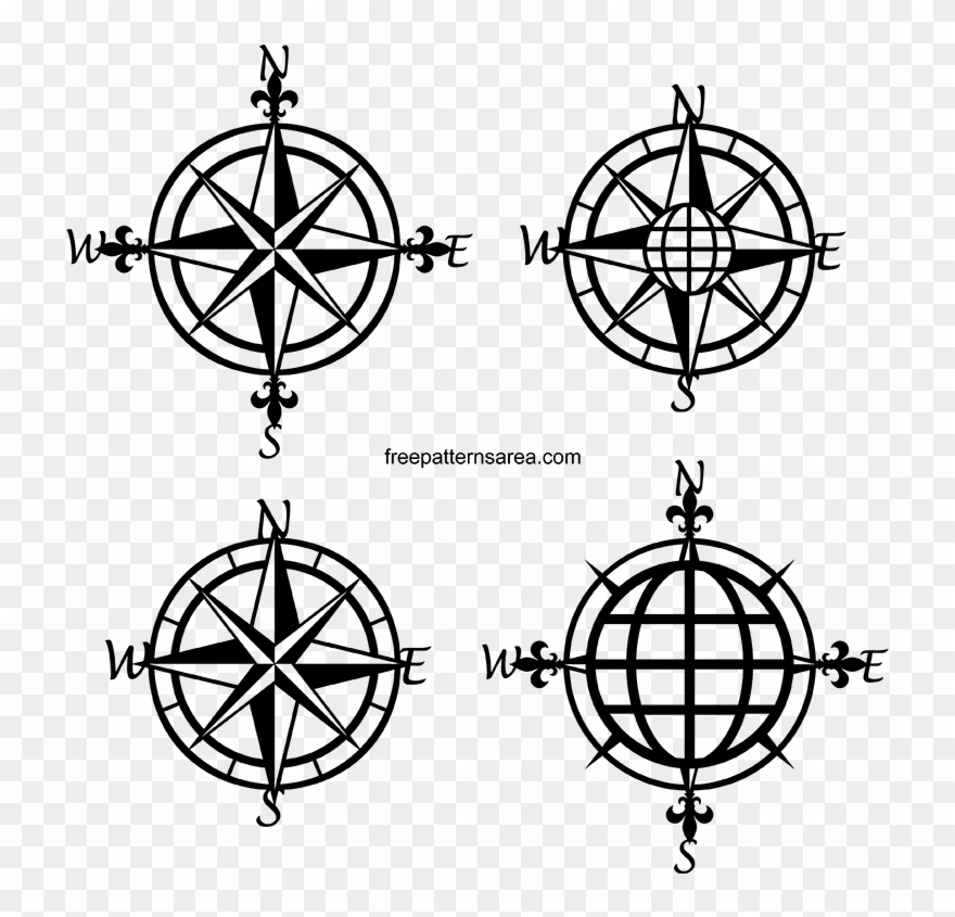 This Vintage Nautical Compass Rose Project Is Primarily - Skytower Clipart