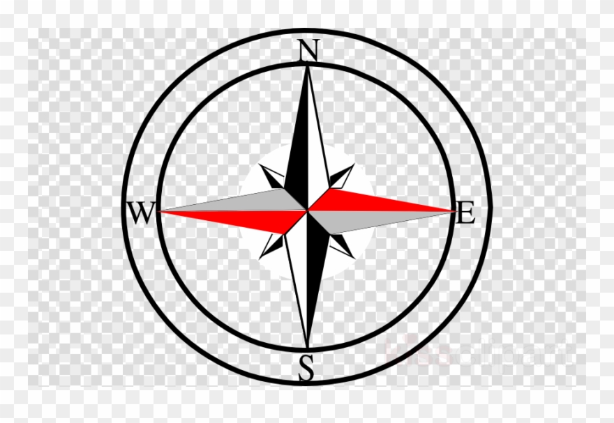 Red Compass Transparent Clipart North Compass Clip - Vinyl Sticker Decals Bee Bedroom Symbol Sports Bike - Png Download