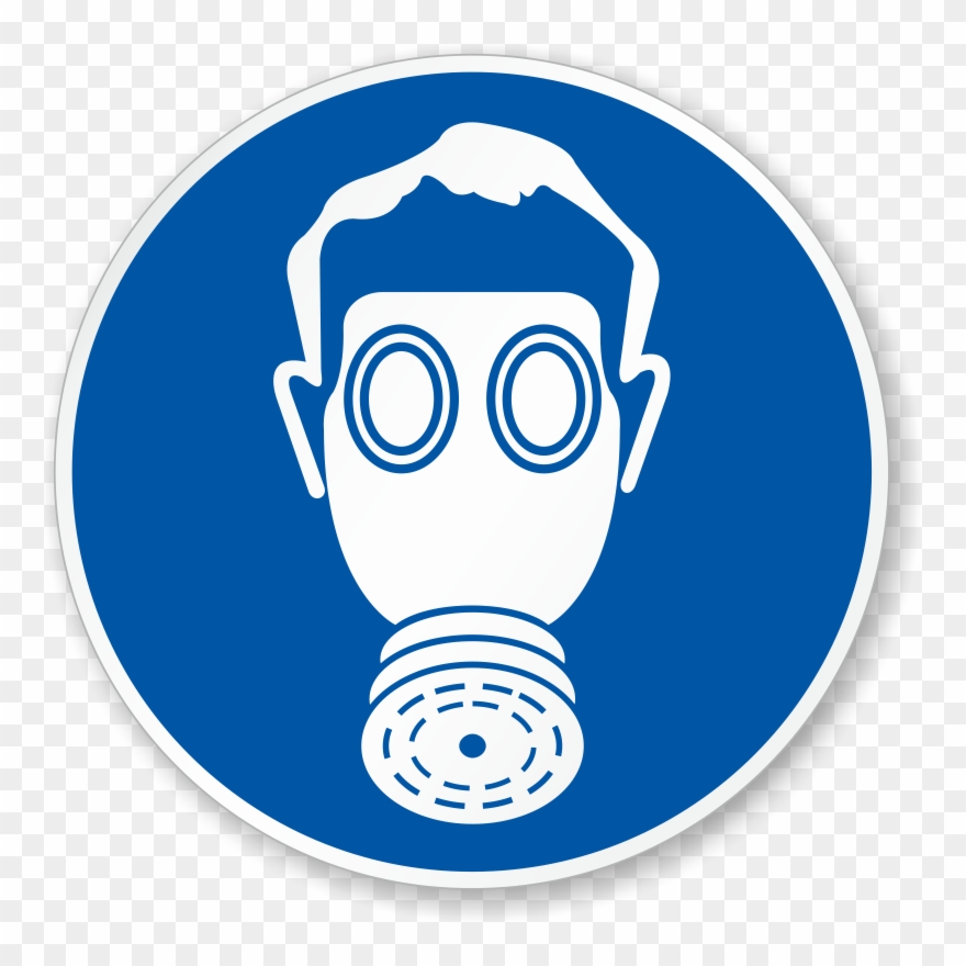 Wear Breathing Apparatus Military Hazard Symbol Label Respirator Sign