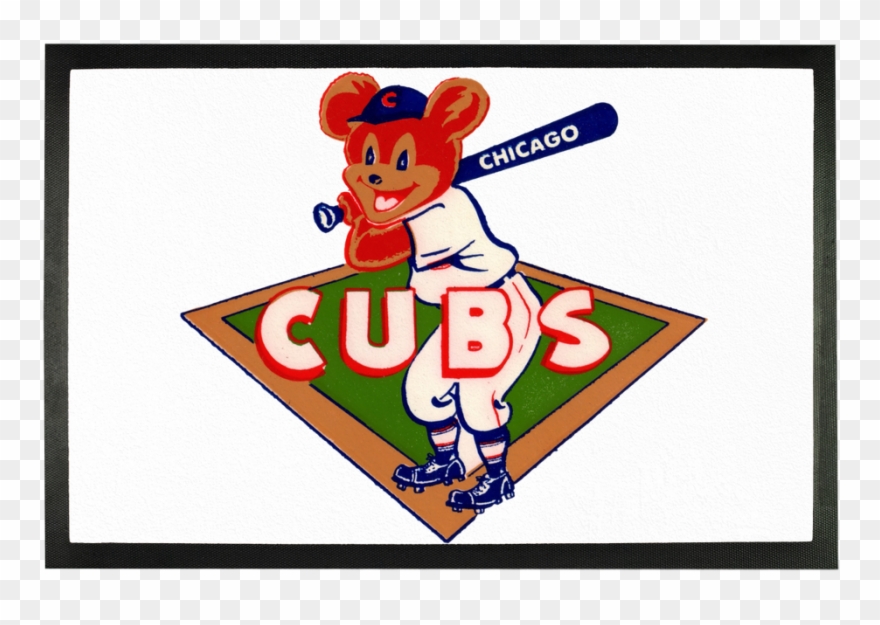 1950's Chicago Cubs ﻿sublimation Doormat - Cartoon Clipart