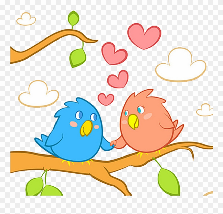 Jpg Black And White Download Falling In Love Couple - Couple Cute Love Birds Cartoon Clipart