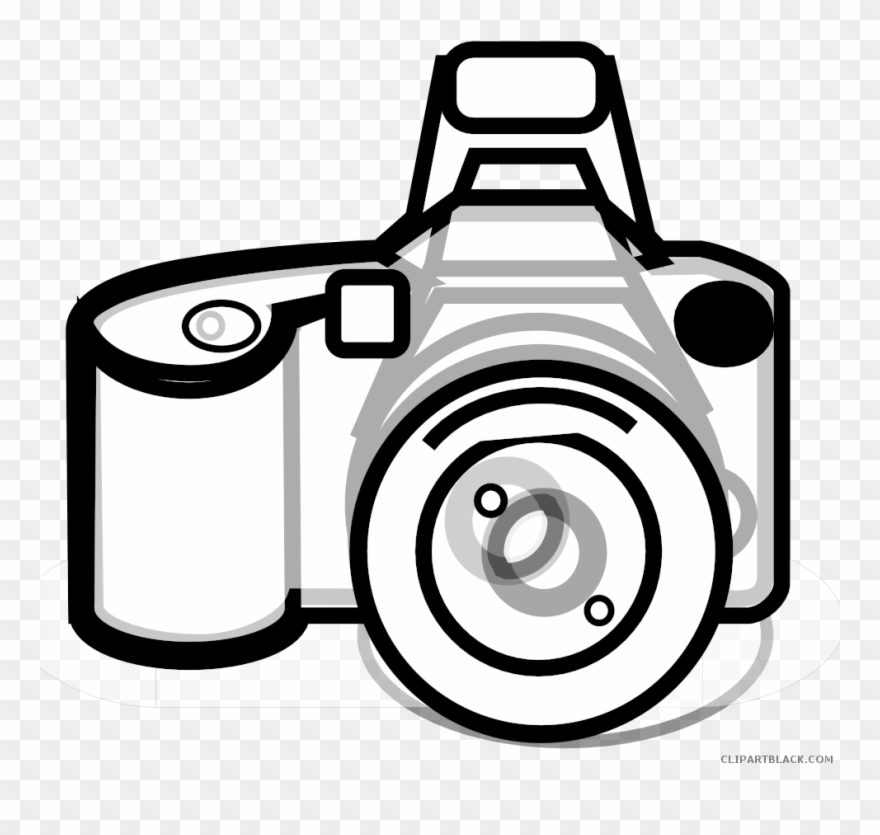 Clip Art Freeuse Stock Camera Black And White Clipart - Clip Art Camera Dslr Png Transparent Png