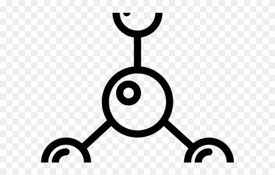 Molecule Clipart Environmental Chemistry - Water Molecule Black And White - Png Download