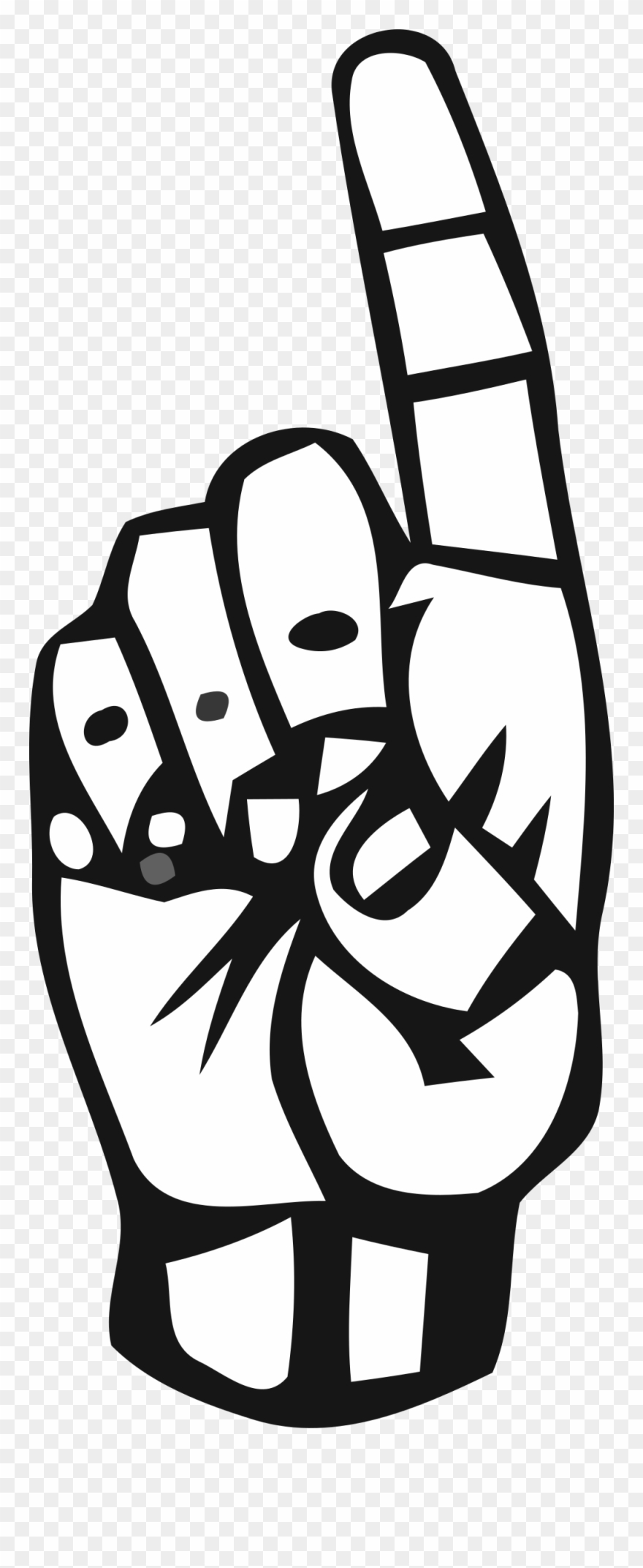 Big Image - Finger Black And White Clipart - Png Download