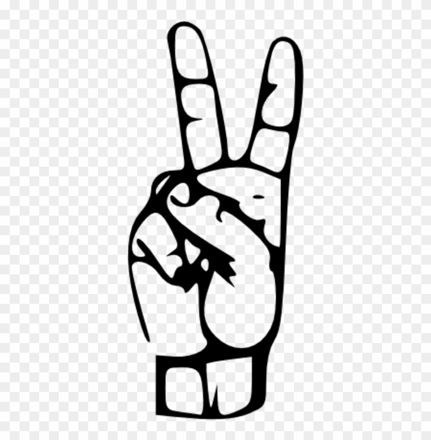 Sign Language Number 2 Clipart
