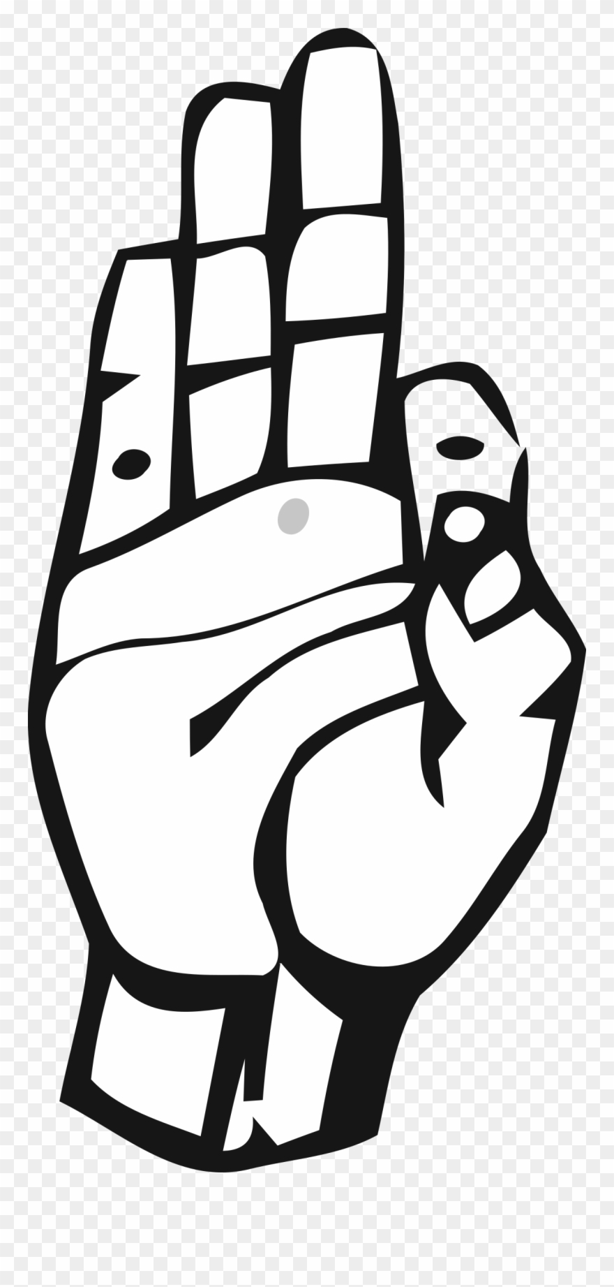 Big Image - F En Lenguaje De Señas Clipart