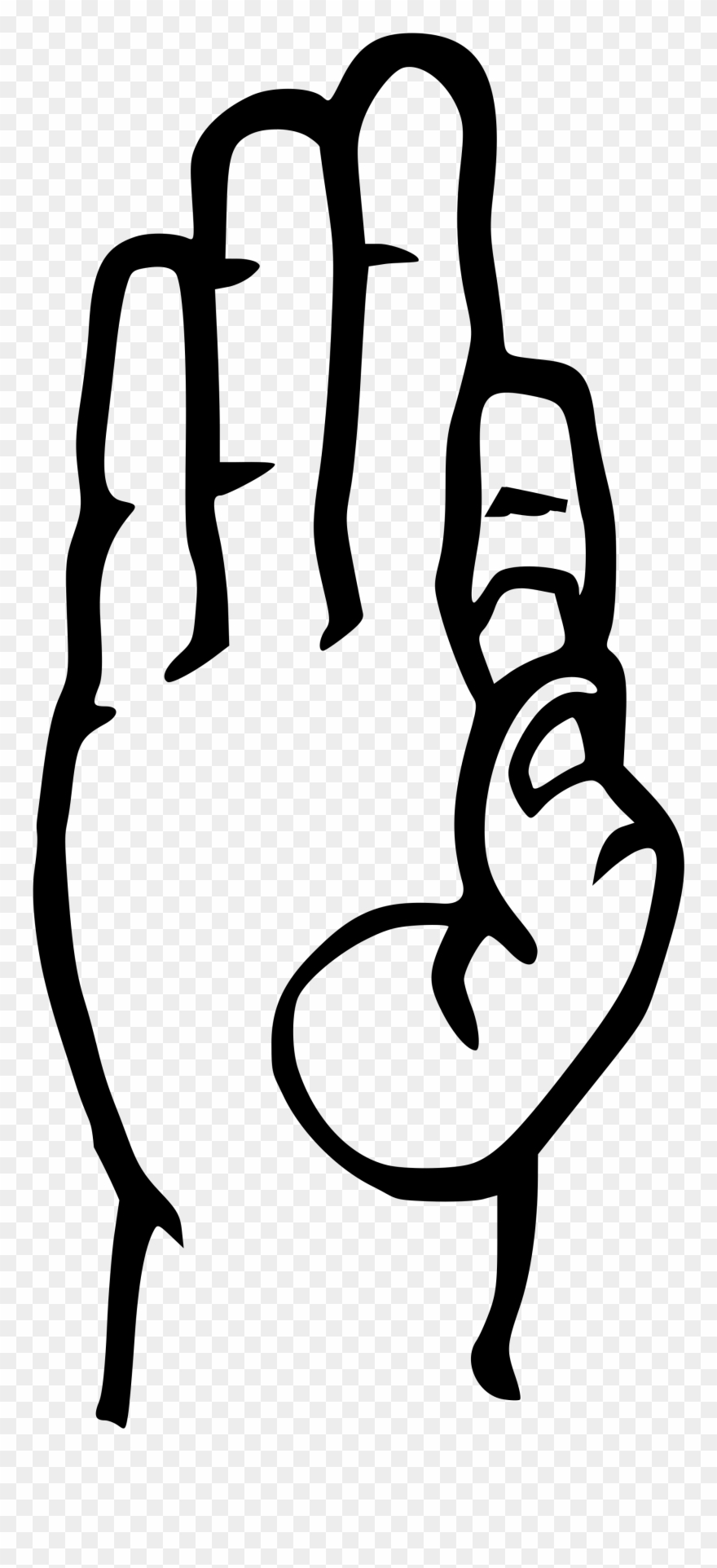 Open - Sign Language F Png Clipart