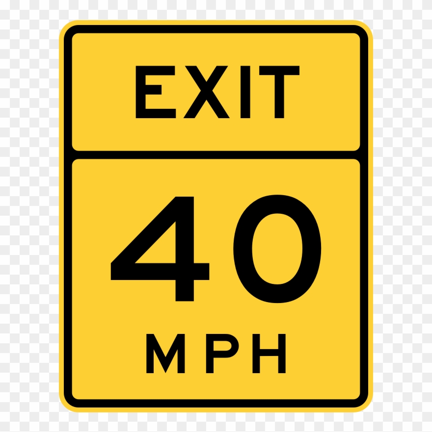 Exit Speed - Exit Speed Limit Sign Clipart