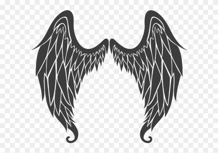 Excellent Angel Wings Wall Decal Easy Decals St17 - Illustration Clipart