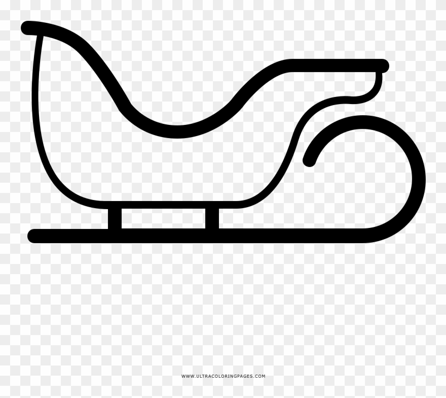 Sleigh Coloring Page - Line Art Clipart