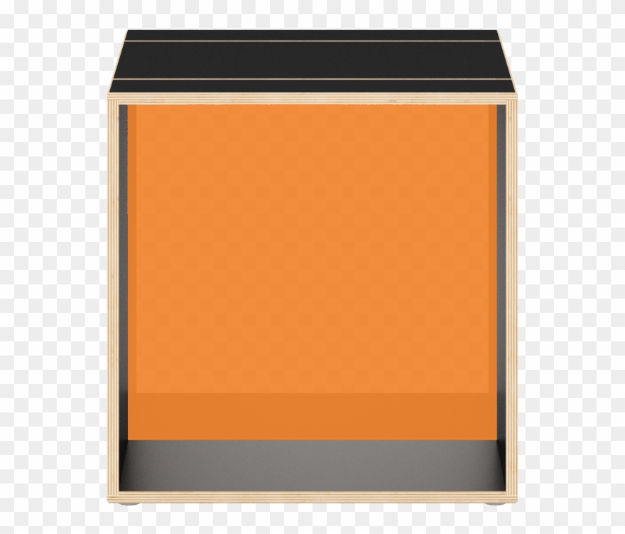 Black Cube With Glossy Transparent Acrylic Glass Amber - Wood Clipart