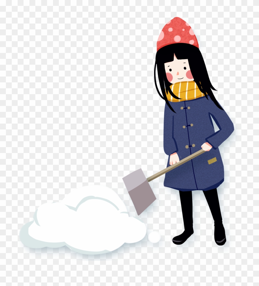Cartoon Fresh Winter Shovel Snow Png And Psd - Cartoon Clipart