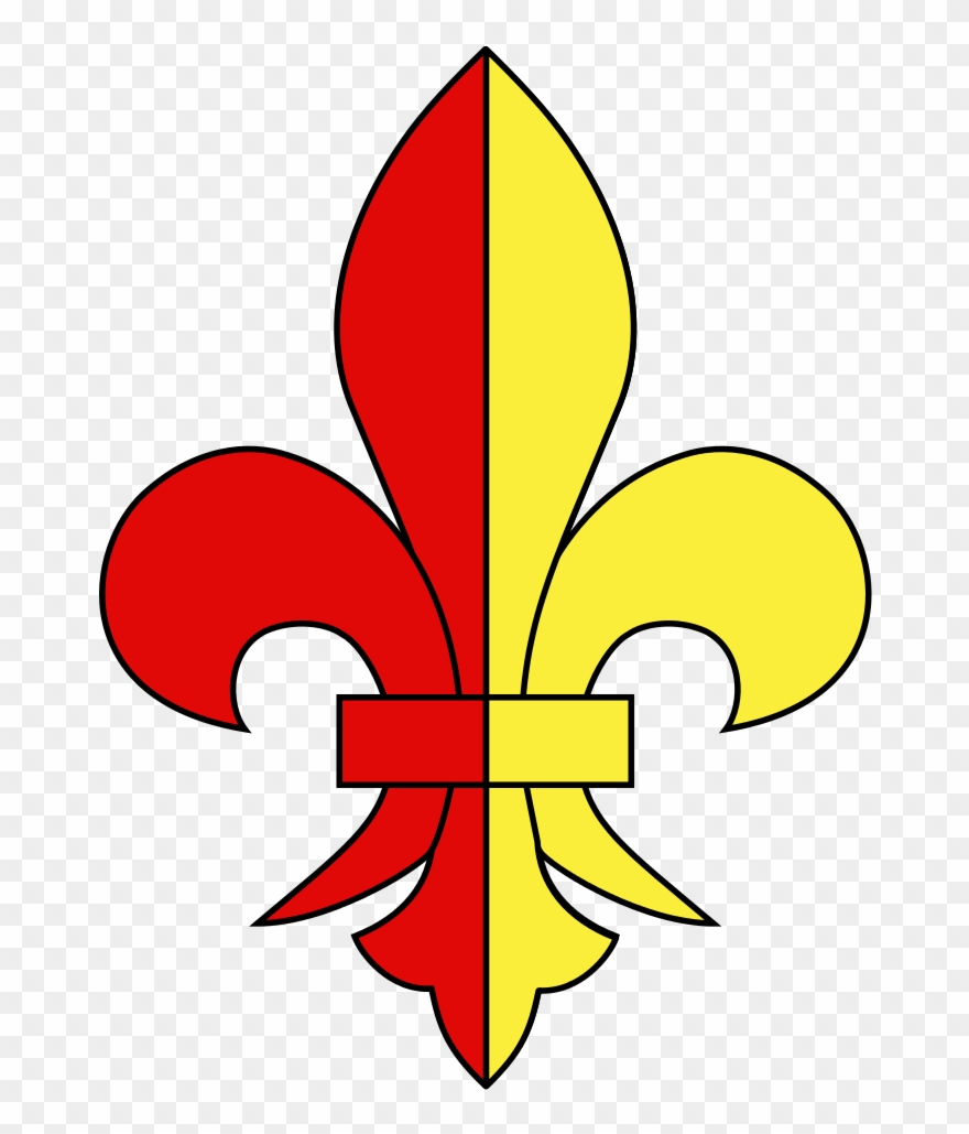 Fleur De Lis Red Or - Blue Fleur De Lis Clipart