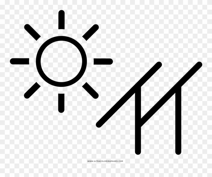 Solar Panel Coloring Page - Season Icon Clipart