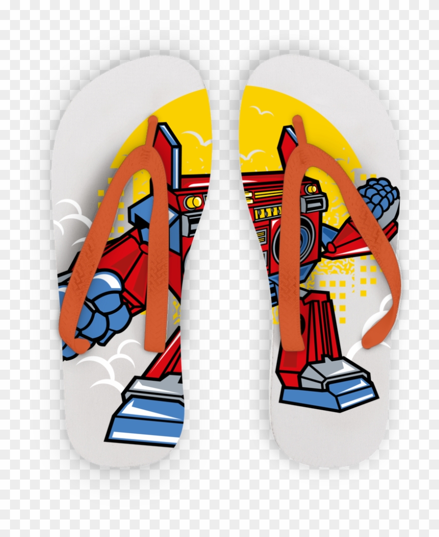 Bomber Robot ﻿kids Flip Flops - Cartoon Clipart