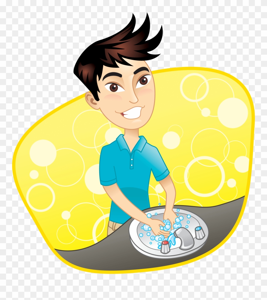 Boy Washing His Hands Clipart
