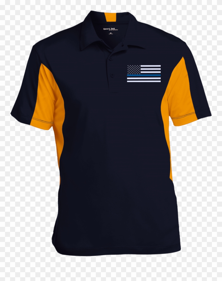 Men' Thin Blue Line Flag Performance Polo Shirt - Shirt Clipart