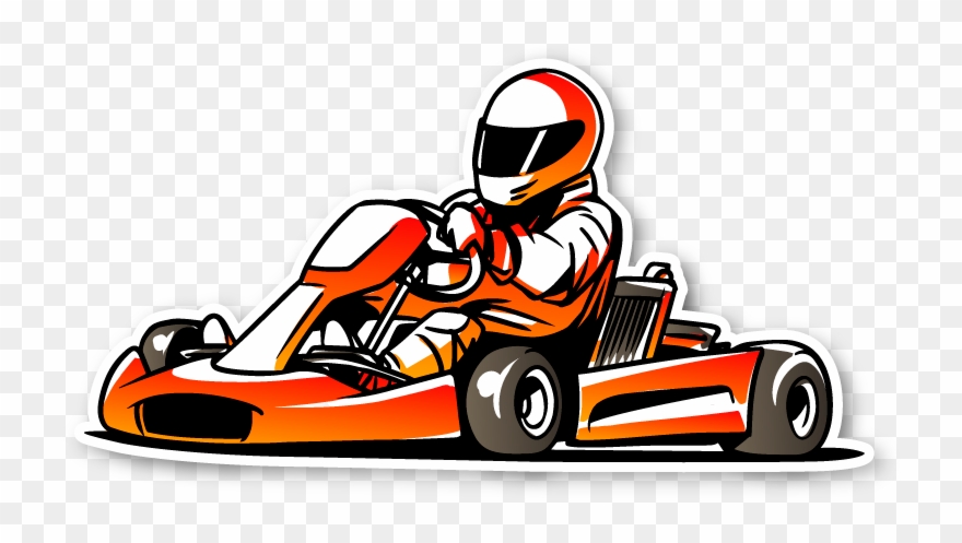 Familyfun Orangegocart - Go Kart Racing Icon Clipart