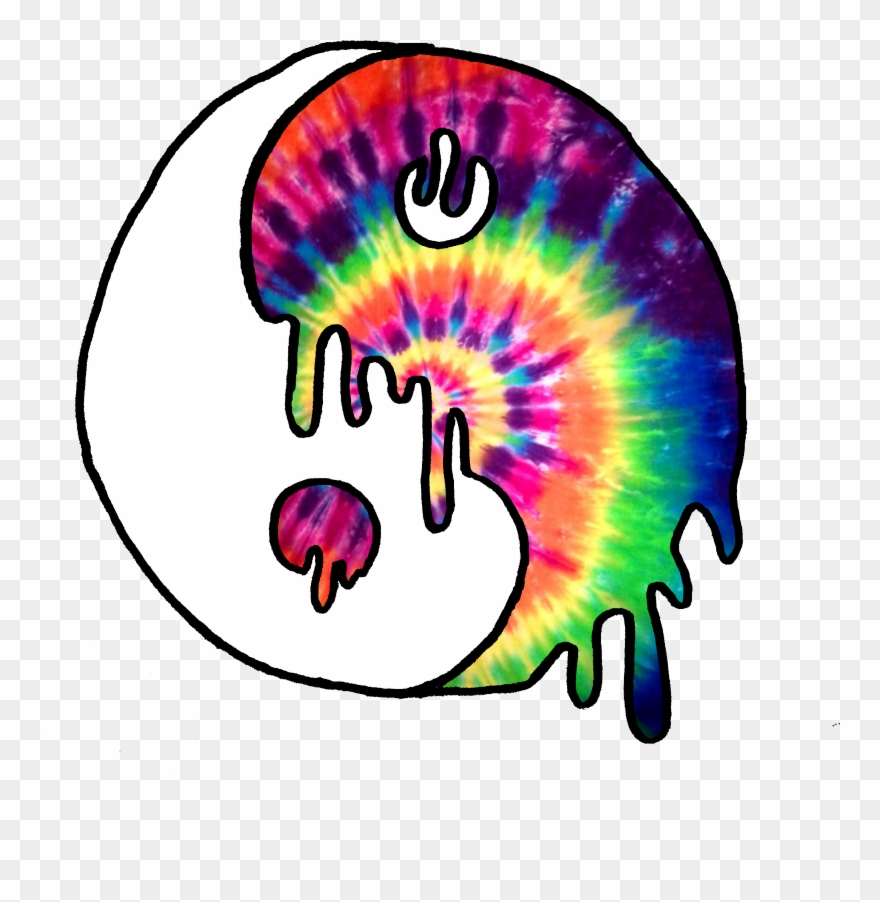 Trippy Drippy Tie Dye Yin-yang - Trippy Yin And Yang Clipart