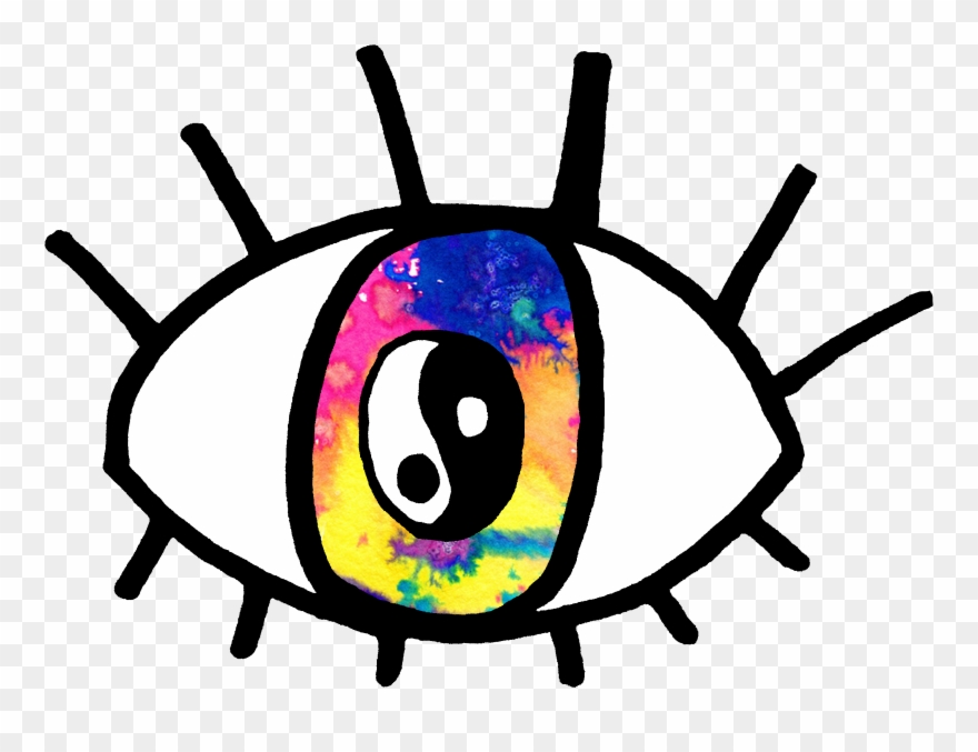 Colorful Yin Yang Eye - Trippy Eyeball Png Clipart