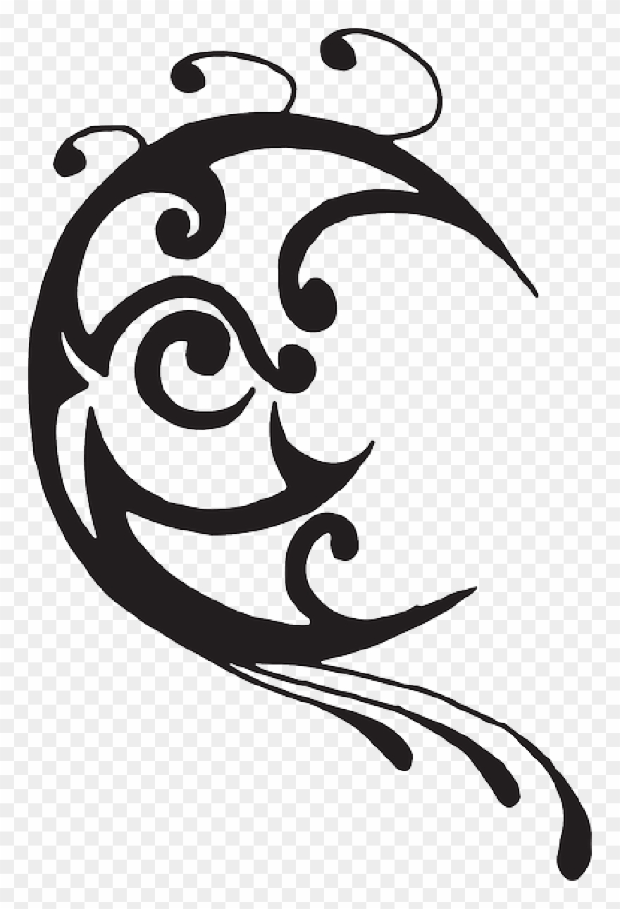 False Craft, Tattoo, Painting Stencils, , Png Download - Tribal Moon Clipart