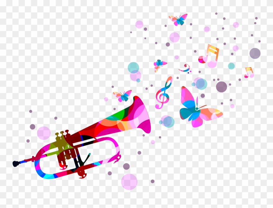 Quotation Music Trumpet - Confetti Trumpet Png Clipart