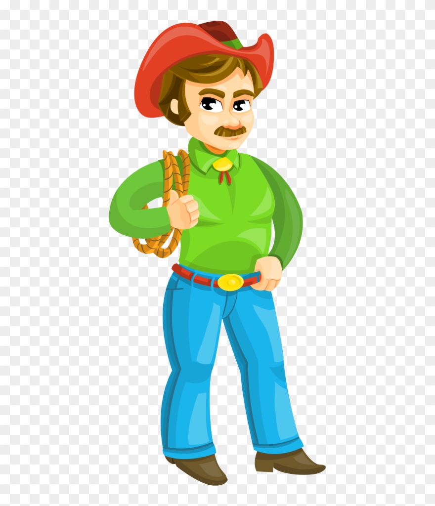 Cowboy Vector Png Transparent Image - Cartoon Png Clipart