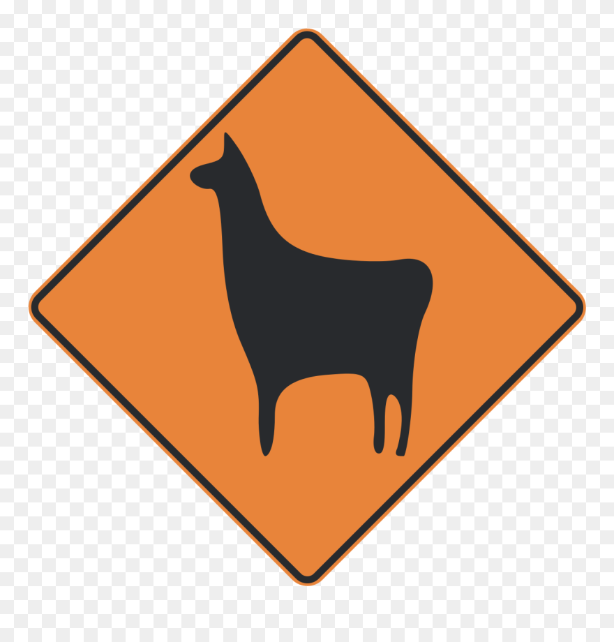 Road Sign Llama - Llama Road Sign Clipart