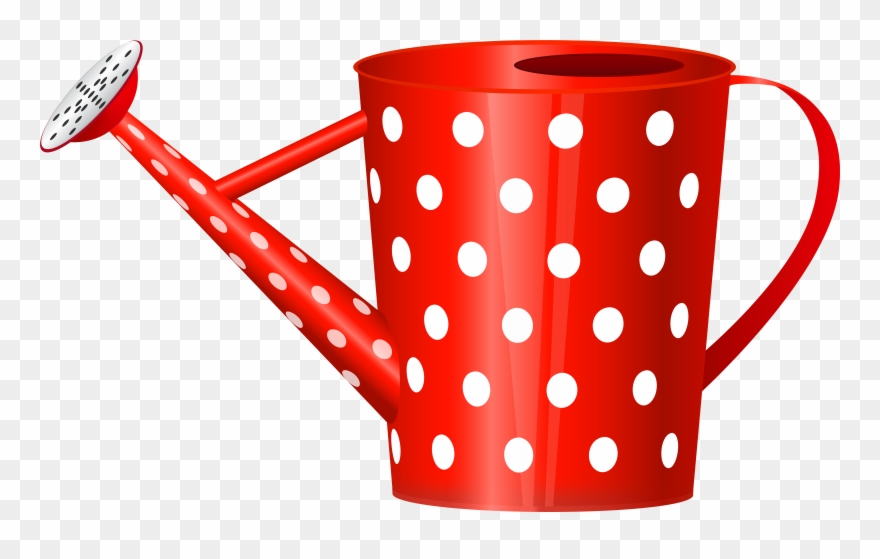 Red Water Can Transparent Image - Polka Dot Clipart