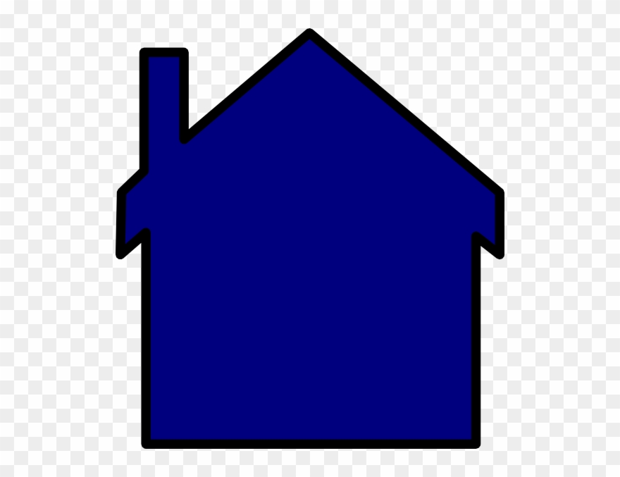 Blue House Outline Clipart - Png Download