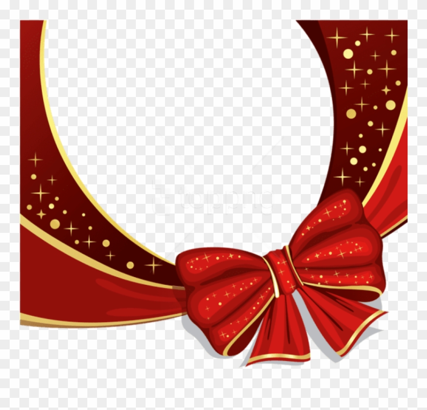 Free Png Download Red Deco Ornament With Bowpicture - Transparent Christmas Bow Clipart Background