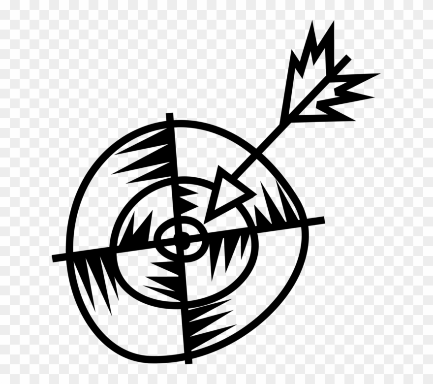 Vector Illustration Of Archery Marksmanship Arrow Shaft - Emblem Clipart