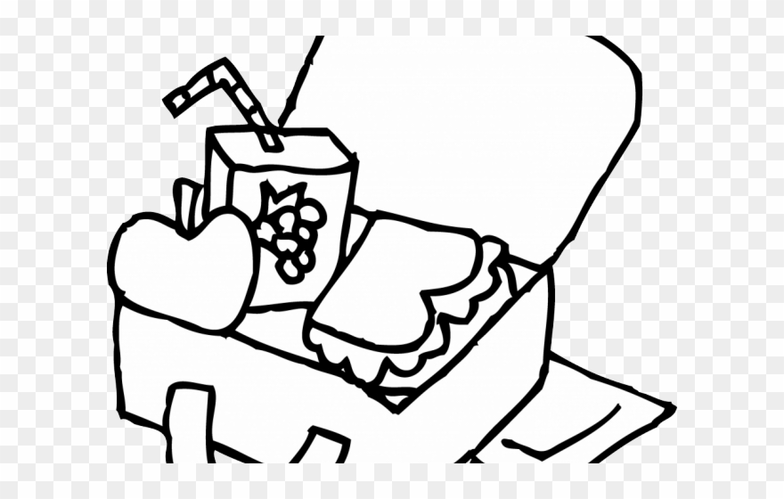 Lunch Clipart Black And White - Lunch Box Black And White - Png Download