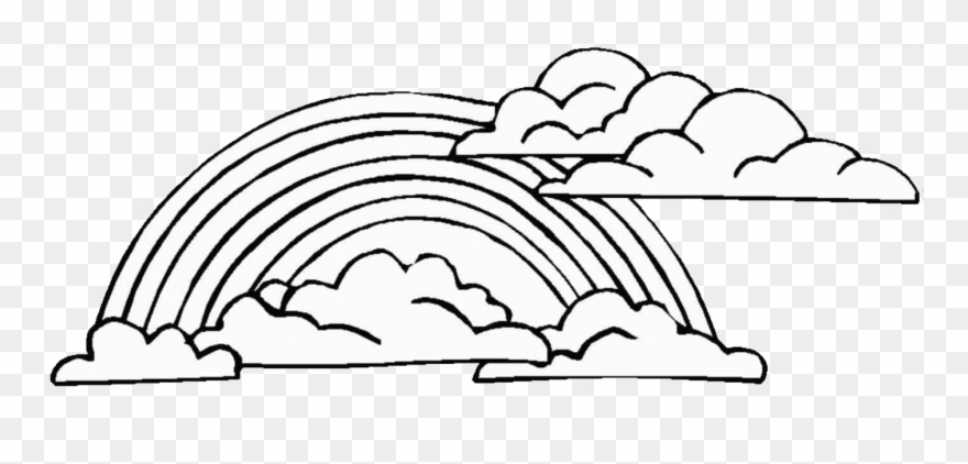 Rainbow Clipart Black And White - Rainbow Brite Coloring Pages - Png Download