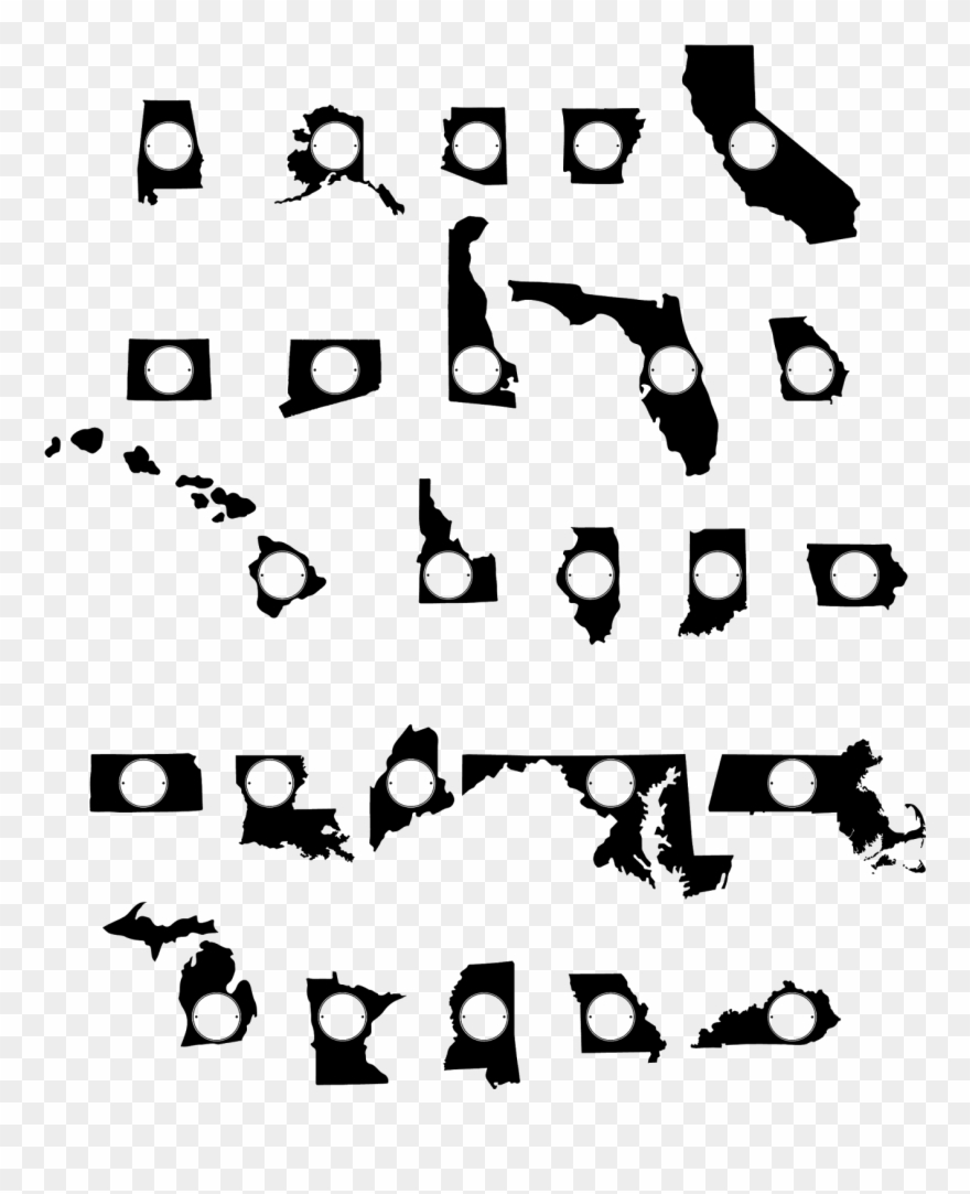 States Included In Set 2 And Their Corresponding Keystrokes Clipart