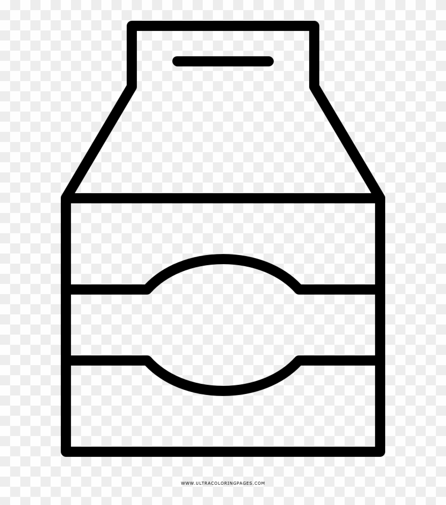 Milk Carton Coloring Page - Png Caixa De Desenho De Leite Clipart