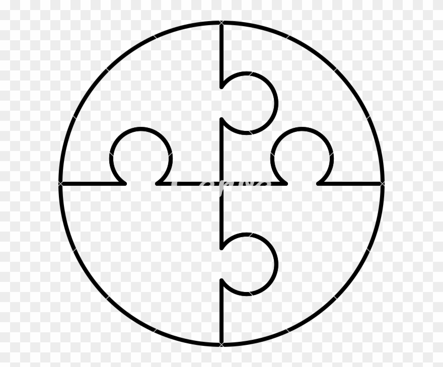 800 X 800 6 - Round Jigsaw Puzzle 4 Piece Clipart