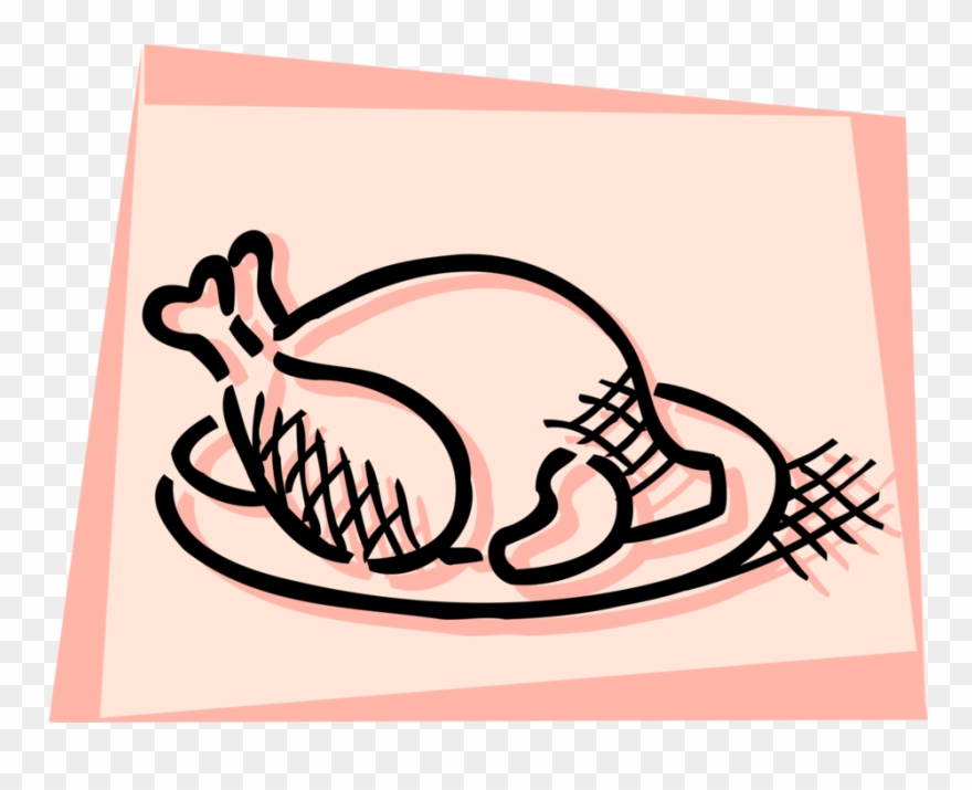 Vector Illustration Of Roast Poultry Fowl Turkey Or - Chicken Tandoori Images Clipart - Png Download