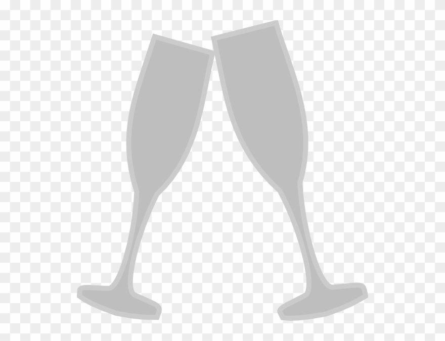 Gray Champagne Glass Clipart - Png Download