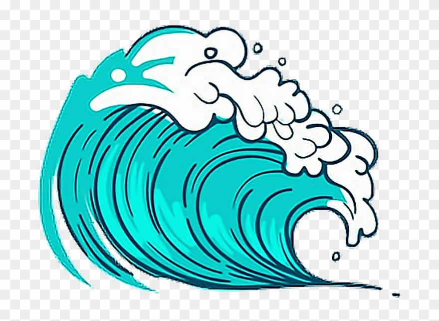 #sea #wave #blue #freetoedit #귀여운 #picsart #cute #kawaii - Wave Art Elements Png Clipart