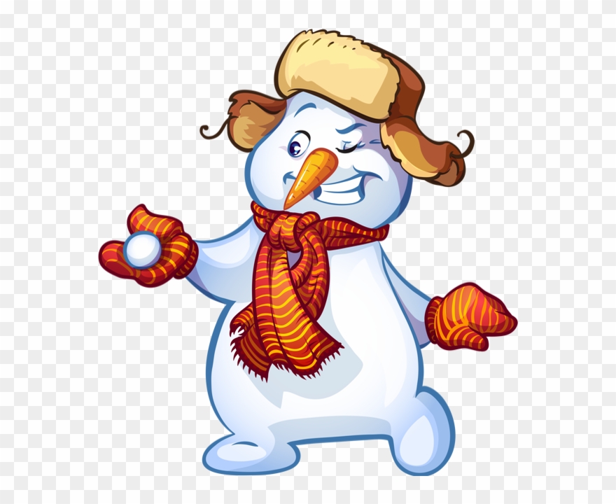 Funny Cartoon Snowman Clipart