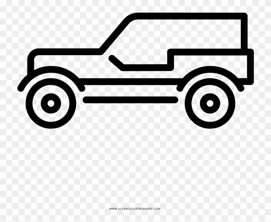 Jeep Coloring Page - Line Art Clipart