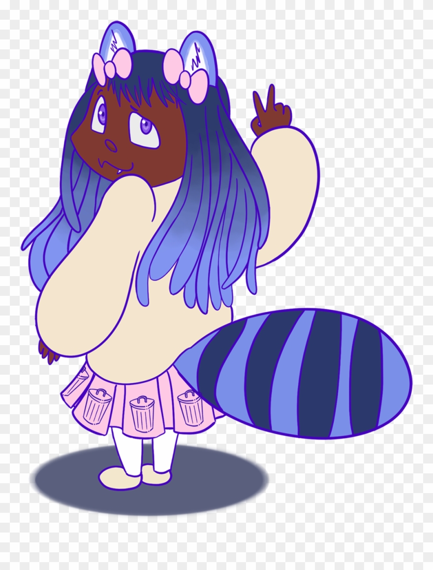 Kawaii Raccoon Girl~ During This Project I Found Out - Cartoon Clipart