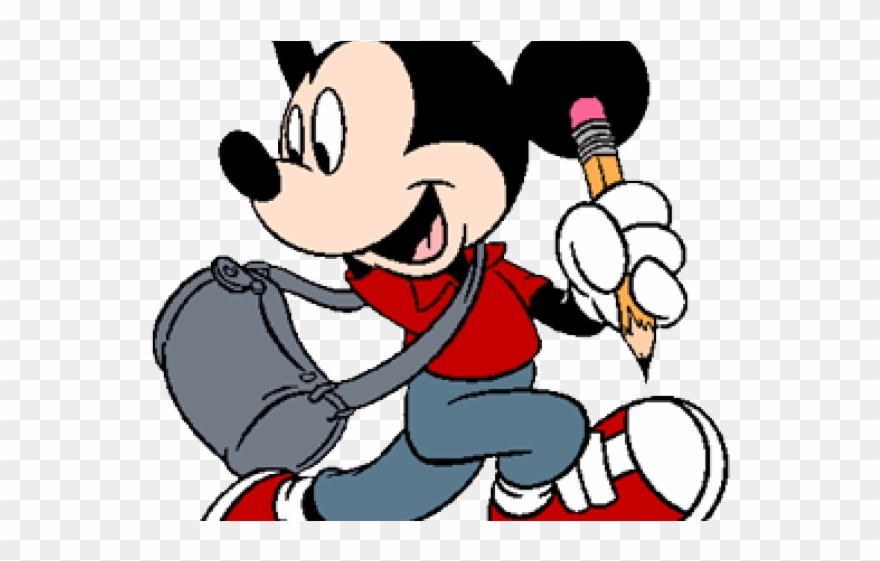School Clipart Mickey Mouse - Mickey Mouse Going To School Png Transparent Png