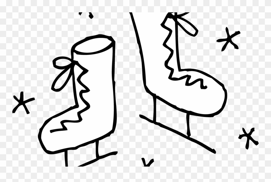 Legs Clipart Border - Cartoon Ice Skates Drawing - Png Download